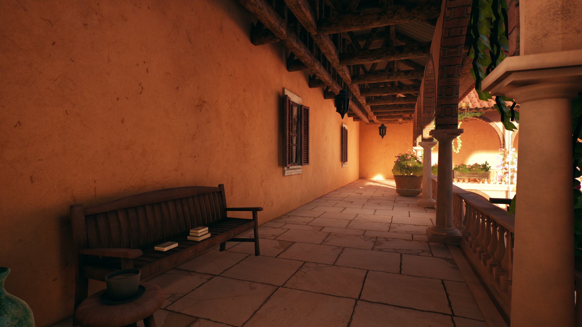 Yard scene rendering